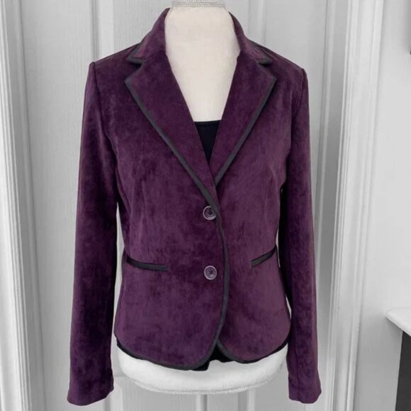 Larry Levine - Vintage Velveteen Purple Blazer - Picture 2 of 11